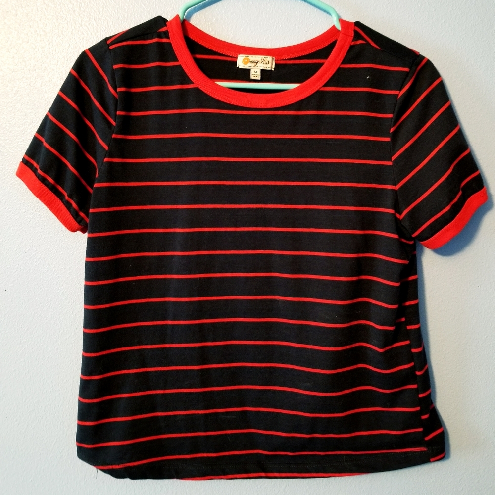 red striped top